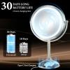 image2025 VESAUR 9quot Large 5000mAh Rechargeable Lighted Makeup Mirror Nickel 1X10X20X HD Magnifying Mirror with Compact Suction Mirror 3 Color Dimmable light 360Swivel Seamless Vanity Mirror Gift Box159L x 85W