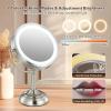 image9quot 15X ampamp 85quot 1X10X Rechargeable WallMounted Lighted Makeup Mirrors 5000mAh HD Magnifying with 3 Color Dimmable Lights 90 Shadowless LEDs Touch Screen 17quot Extendable 360 Swivel Vanity Mirrors