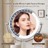 image9quot 15X ampamp 85quot 1X10X Rechargeable WallMounted Lighted Makeup Mirrors 5000mAh HD Magnifying with 3 Color Dimmable Lights 90 Shadowless LEDs Touch Screen 17quot Extendable 360 Swivel Vanity Mirrors