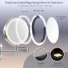 image9quot 15X ampamp 85quot 1X10X Rechargeable WallMounted Lighted Makeup Mirrors 5000mAh HD Magnifying with 3 Color Dimmable Lights 90 Shadowless LEDs Touch Screen 17quot Extendable 360 Swivel Vanity Mirrors