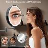 image9quot Large Wall Mounted Lighted Makeup Mirror Black Nickel 1X20X Magnifying Mirror with 3 Color Light LED Lights Dimmable 5000mAh Rechargeable Wall Mount Makeup Mirror 360 Swivel 17quot for Bathroom20xluxury Black Nickel