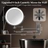 image9quot Large Wall Mounted Lighted Makeup Mirror Black Nickel 1X20X Magnifying Mirror with 3 Color Light LED Lights Dimmable 5000mAh Rechargeable Wall Mount Makeup Mirror 360 Swivel 17quot for Bathroom20xluxury Black Nickel
