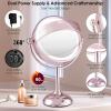 imageProfessional 85quot Large Lighted Makeup Mirror with Brighter Lights 1X10X True HD Magnifying Mirror with 3 Color Dimmable Lights 90 Shadowless LEDs 360Swivel Seamless Vanity Mirror Pearl NickelRose Gold