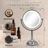 imageProfessional 85quot Large Lighted Makeup Mirror with Brighter Lights 1X10X True HD Magnifying Mirror with 3 Color Dimmable Lights 90 Shadowless LEDs 360Swivel Seamless Vanity Mirror Pearl NickelBlack Nickel