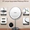 imageVESAUR 1X15X HD Lighted Makeup Mirror 9quot Large 5000mAh Rechargeable Double Sided Magnifying Mirror with 3 Touch Dimmable Light 360Rotation Detachable for Travel Vanity Mirror Pearl Nickel Gifts15xblack Black Nickel