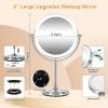 imageVESAUR 1X15X HD Lighted Makeup Mirror 9quot Large 5000mAh Rechargeable Double Sided Magnifying Mirror with 3 Touch Dimmable Light 360Rotation Detachable for Travel Vanity Mirror Pearl Nickel Gifts15xpearl Nickel