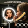 imageVESAUR 1X15X HD Lighted Makeup Mirror 9quot Large 5000mAh Rechargeable Double Sided Magnifying Mirror with 3 Touch Dimmable Light 360Rotation Detachable for Travel Vanity Mirror Pearl Nickel GiftsA Pearl Nickel
