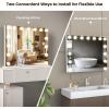 imageVESAUR Bundle Hollywood Vanity Mirror 15 Dimmable Bulbs1X10X15X USBTypeC WallMountable Aluminum Frame  85quot Lighted Mirror 1X10X HD Magnification 360 Swivel Pearl Nickel