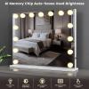 imageVESAUR Large Vanity Mirror with Lights Hollywood Makeup Mirror with 15 Dimmable Bulbs 3 Light Colors Detachable 1X10X15X Magnification USBTypeC Dual Power Tabletop ampampWall Mount Senior Aluminum