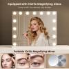 imageVESAUR Large Vanity Mirror with Lights Hollywood Makeup Mirror with 15 Dimmable Bulbs 3 Light Colors Detachable 1X10X15X Magnification USBTypeC Dual Power Tabletop ampampWall Mount Senior Aluminum