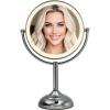 imageProfessional 85quot Large Lighted Makeup Mirror with Brighter Lights 1X10X True HD Magnifying Mirror with 3 Color Dimmable Lights 90 Shadowless LEDs 360Swivel Seamless Vanity Mirror Pearl NickelBlack Nickel