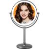 imageVESAUR 1X15X HD Lighted Makeup Mirror 9quot Large 5000mAh Rechargeable Double Sided Magnifying Mirror with 3 Touch Dimmable Light 360Rotation Detachable for Travel Vanity Mirror Pearl Nickel Gifts15xblack Black Nickel