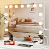 imageVESAUR Large Vanity Mirror with Lights Hollywood Makeup Mirror with 15 Dimmable Bulbs 3 Light Colors Detachable 1X10X15X Magnification USBTypeC Dual Power Tabletop ampampWall Mount Senior Aluminum