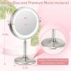 imageVESAUR 8 Rechargeable Lighted Makeup Mirror 1X10X Magnifying Vanity Mirror with 3 Colors 50 Dimmable LED Lights