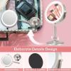 imageVESAUR 8 Rechargeable Lighted Makeup Mirror 1X10X Magnifying Vanity Mirror with 3 Colors 50 Dimmable LED Lights