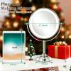 imageVESAUR 11 Large and 17 Tall Lighted Makeup Mirror Double Sided 1X 10X Magnifying 3 Colors with Lights Brightness Adjustable 360 Rotation Cosmetic Light up Mirror Luxury Nickel5x10x Pearl Nickel